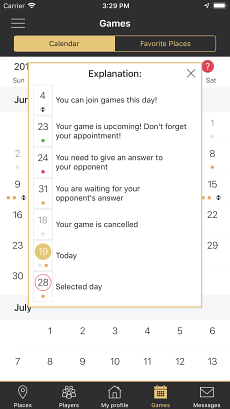 Options de l'application Chess Map